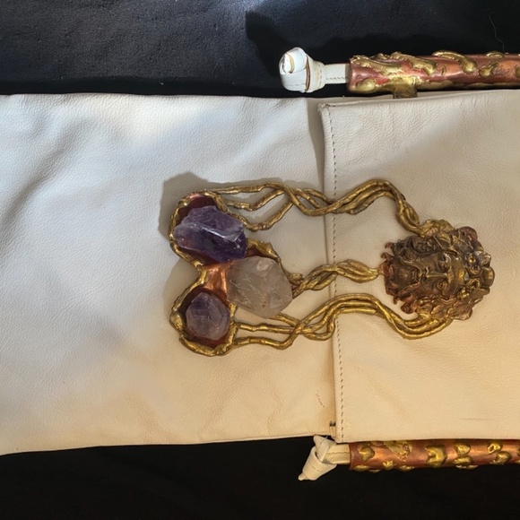 Fancy Nancy White leather 1980’s Crystal Wizard shoulder bag - Picture 4 of 6